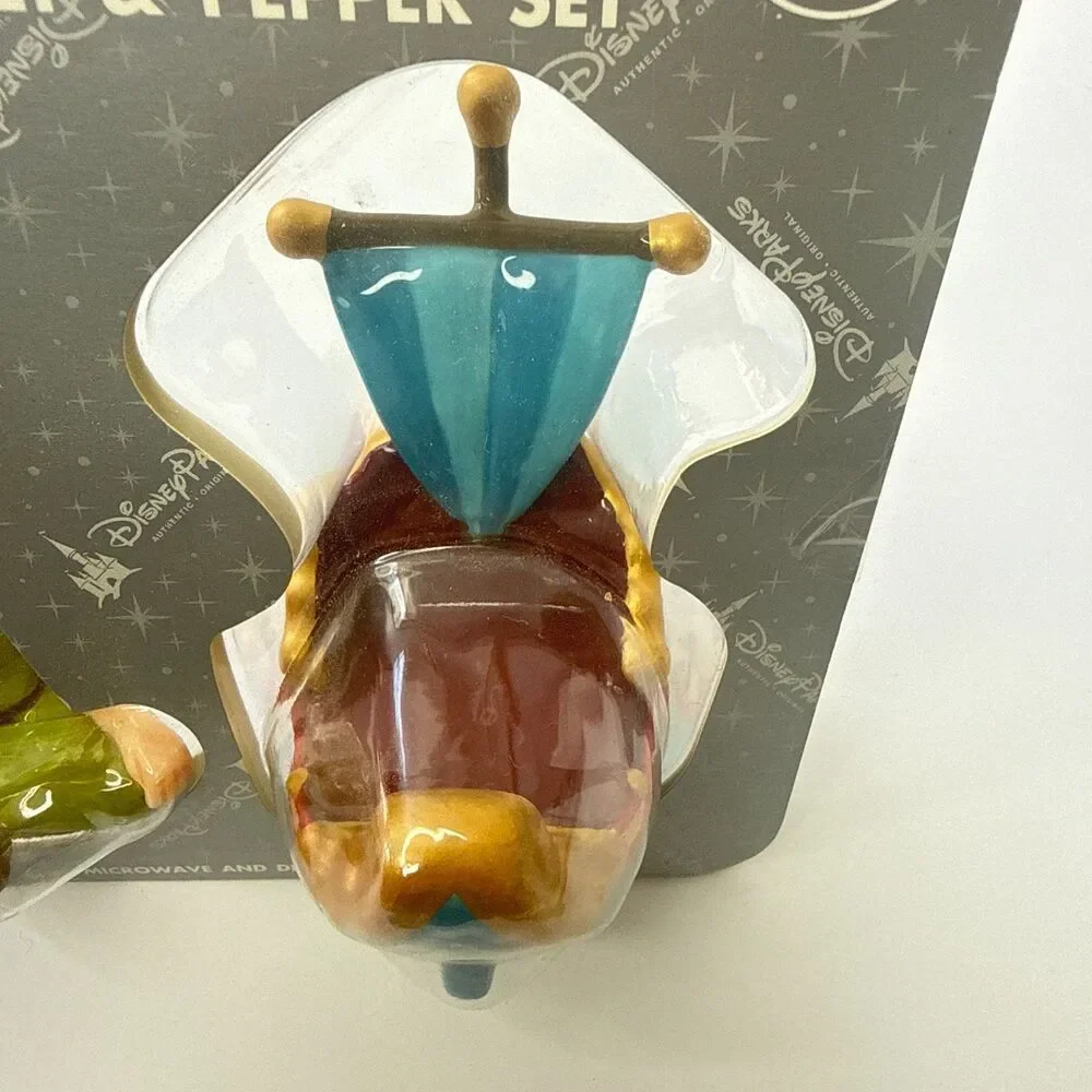 Disney Parks Peter Pan Salt & Pepper Shaker Set Tinker Bell Pirate Ship NIP New
